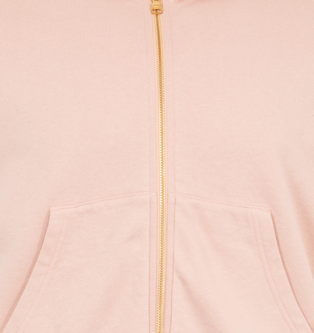 Image 3 of 3 - PINK - VISVIM Cotton/Cashmere Full Zip Hoodie with custom zip fastener. 93% cotton 7% cashmere. 