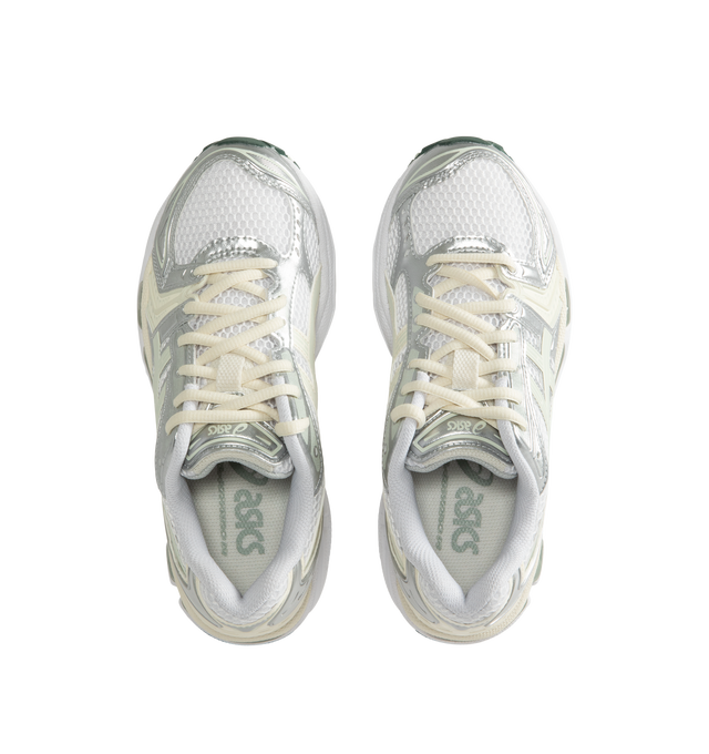 Image 5 of 5 - WHITE - Asics GEL-Kayano 14 Sneakers are lace-up style with rip-stop underlays, GEL cushioning, and TRUSSTIC support system. Unisex style in men's sizing. Imported from Indonesia. 