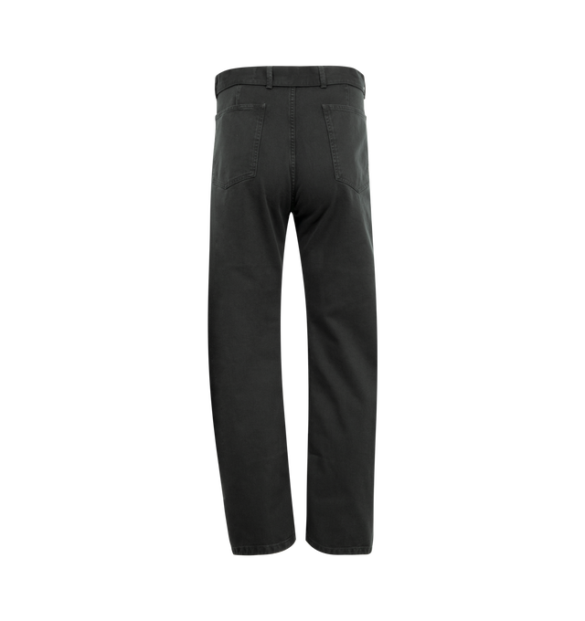 Image 2 of 3 - GREY - LEMAIRE Twisted Belted Pants featuring regular fit, removable matching belt with metal buckle and contrast stitching. 100% cotton. Made in Morocco. 