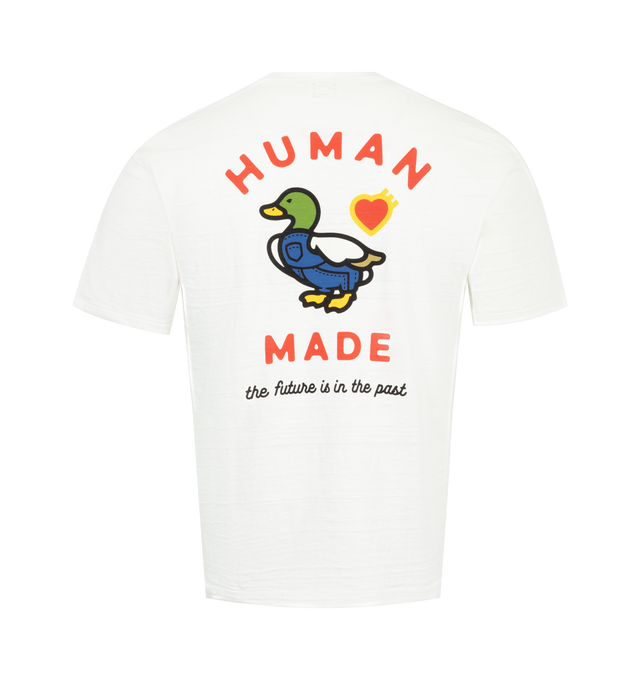 Image 2 of 2 - WHITE - HUMAN MADE Graphic T-Shirt #1 featuring crewneck, ribbed trims, short sleeves, logo on chest and graphic on back. 100% cotton. 