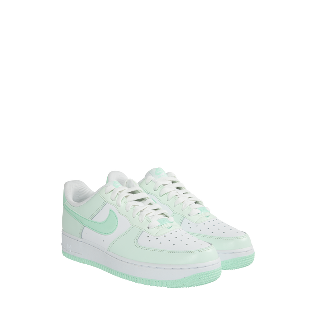 Image 2 of 5 - GREEN - NIKE Air Force 1 '07 Premium featuring padded collar, leather and textile upper, textile lining and rubber sole. 