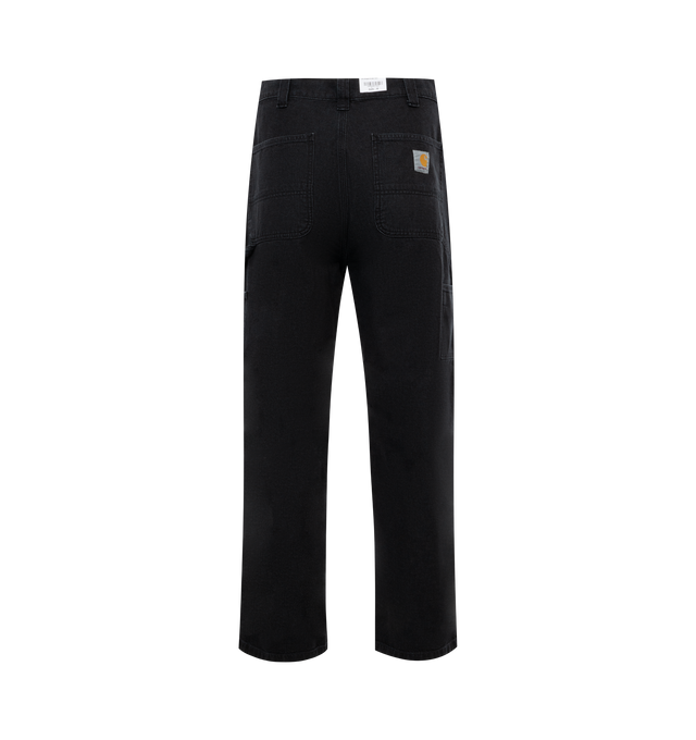 Image 2 of 3 - BLACK - CARHARTT WIP OG Single Knee Pant featuring relaxed straight fit, mid-rise, triple stitched, bartack stitching at vital stress points, tool pockets and hammer loop, square label and zip fly. 100% organic cotton. 
