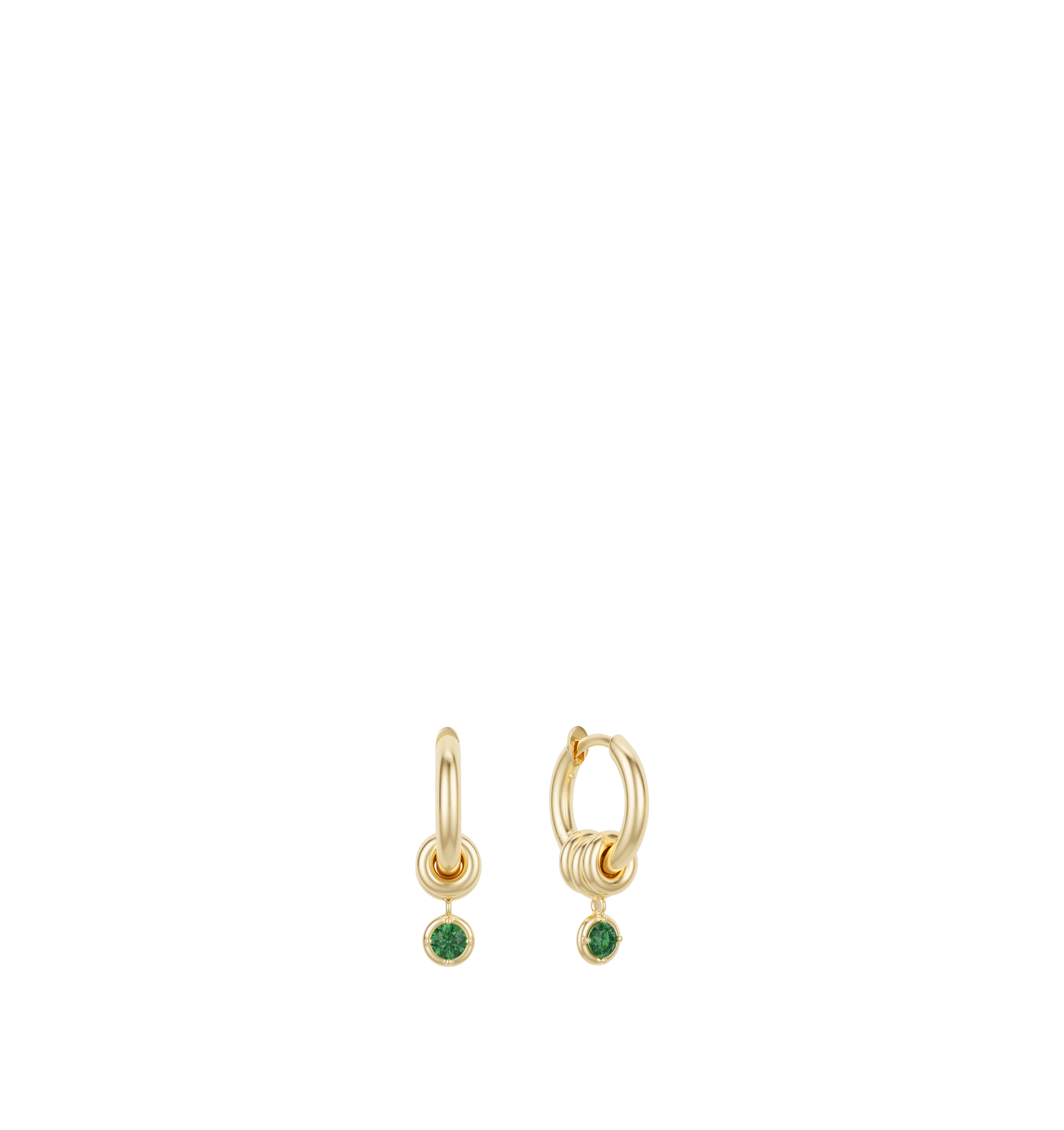 ZAHRA MICRO HOOP EARRINGS EMERALD