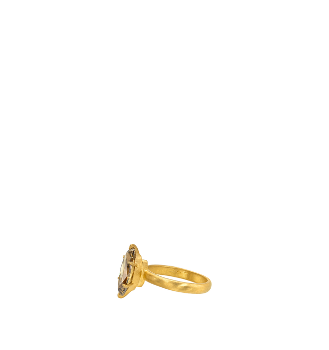 Image 2 of 3 - GOLD - Darius Jewels One-of-a-Kind Marquise Brown Diamond Claw Gem Signature Band featuring a 2.96 ct old marquise fancy dark brown-yellow diamond set in 18K Fairmined yellow gold. For personal consultation and detailed information about jewelry, please contact our dedicated stylist team at personalshopping@hirshleifers.com.This item may be restricted for online purchase to international clients. For assistance purchasing this item please contact our dedicated stylist team at personalshopping 