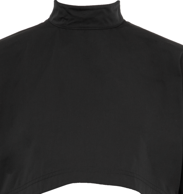 Image 3 of 3 - BLACK - ALAIA Highneck Top featuring cropped length, large sleeves, buttons closure back and made from cotton poplin. 100% cotton. Made in Italy. 