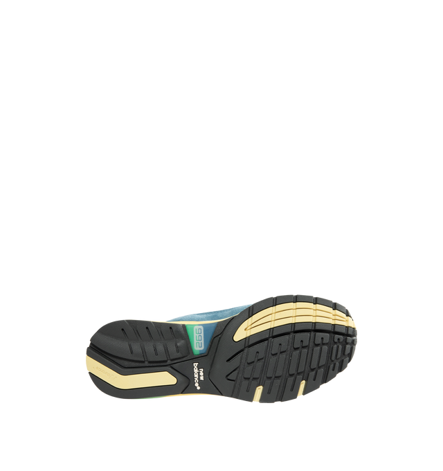 Image 4 of 5 - BLUE - NEW BALANCE Made in USA 992 Sneaker featuring ABZORB cushioning at heel and forefoot, combination ENCAP and C-CAP midsole, reflective accents, mesh upper, suede and synthetic overlays and NDurance rubber outsole. 