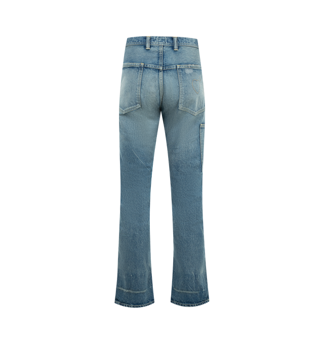 Image 2 of 3 - BLUE - HUMAN MADE Slim Denim Pant featuring zip fly, 5 pocket style and slim fit. 100% cotton. 