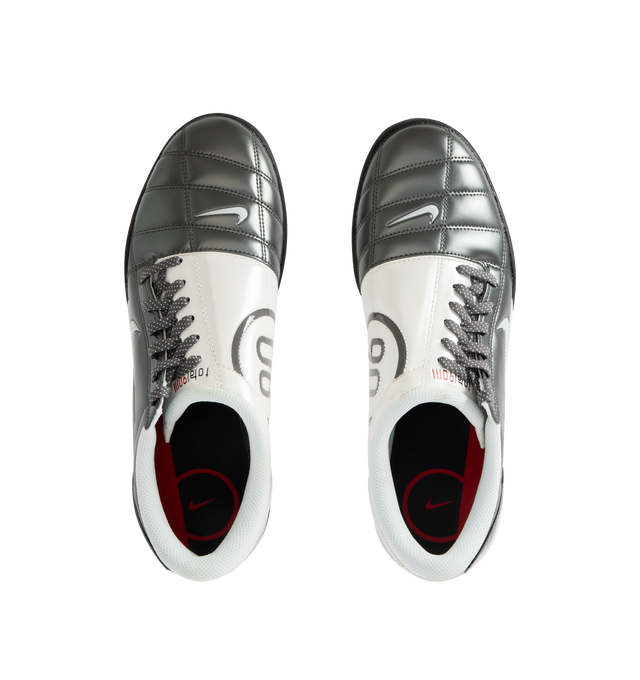 Image 5 of 5 - GREY - NIKE Total 90 Sneaker featuring authentic soccer style, original quilted upper, asymmetrical lacing, flat rubber sole, synthetic leather upper with Total 90 logos on each side and padded collar. 