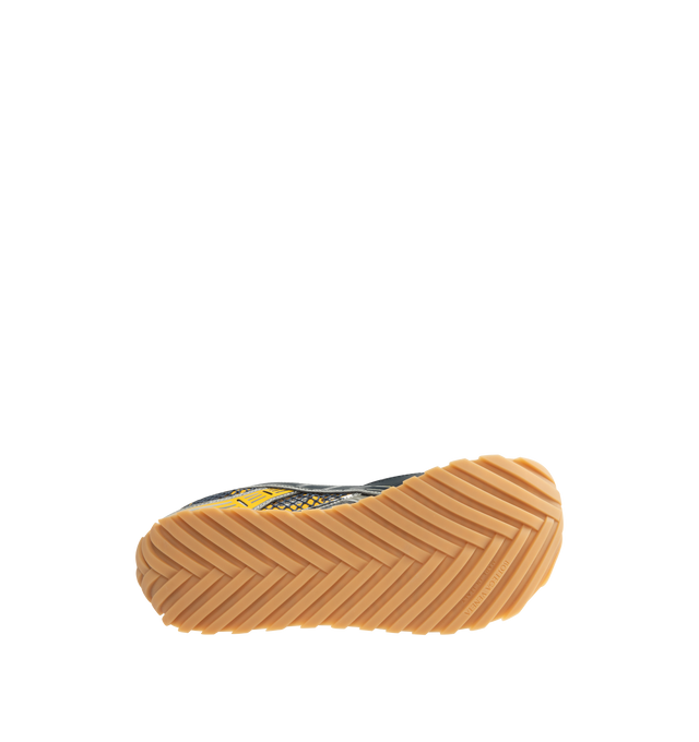 Image 4 of 5 - YELLOW - BOTTEGA VENETA Orbit Sneaker featuring mechanical textile upper, rubber sole, lace-up front, padded collar and tongue with Bottega Venneta logo detail at tongue. Made in Italy. 