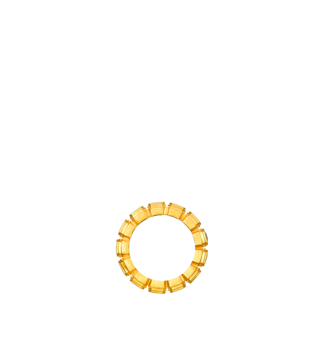 Image 3 of 3 - GREEN - Darius Jewels Emerald Ziggurat Eternity Band featuring 2.45 cts of Colombian emeralds bezel set in 18K Fairmined yellow gold. Size: 8. For personal consultation and detailed information about jewelry, please contact our dedicated stylist team at personalshopping@hirshleifers.com.This item may be restricted for online purchase to international clients. For assistance purchasing this item please contact our dedicated stylist team at personalshopping@hirshleifers.com. 