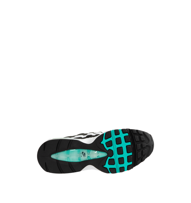 Image 4 of 5 - WHITE - NIKE Air Max 95 OG Sneaker featuring textile and synthetic leather upper, visible Max Air cushioning, flex grooves in the midsole and outsole, foam midsole and rubber outsole. 