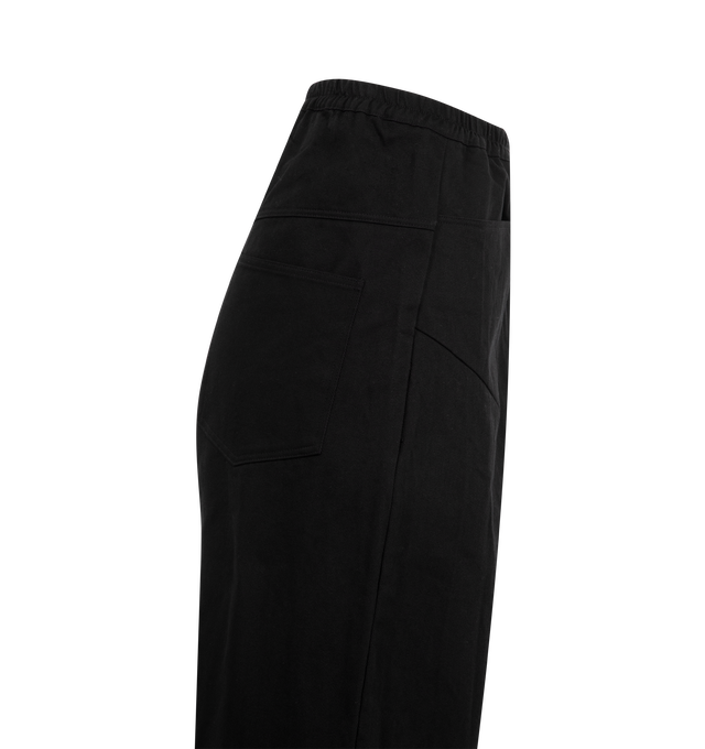 Image 3 of 3 - BLACK - DEIJI STUDIOS Square Pocket Pant featuring a heavy-weighted relaxed-fit, wide-leg silhouette, elasticated waistband sitting at mid-low waist, and square pocket detail. 100% organic cotton twill. 