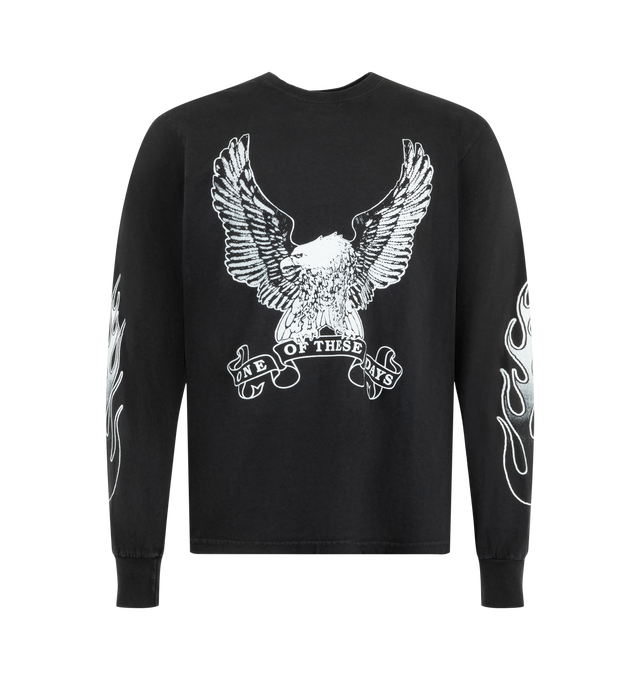 Image 1 of 3 - BLACK - One Of These Days Men's An American Original Long Sleeve T-Shirt is crafted from fabric knit in the USA and features a premium everyday silhouette with a vintage-washed finish for a worn-in look and feel. Cut and sewn in the USA, the long-sleeve design is pre-shrunk to help maintain a consistent fit from the first wear. Main Material: USA-knit fabric. Features: long-sleeve construction, vintage wash, pre-shrunk finish. Made in the USA. 