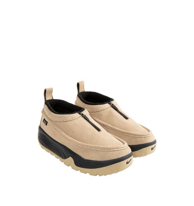 Image 2 of 5 - BROWN - Nike ACG IZY Sneakers are a pull-on style with zipper closures, heel pull tabs, and thick 2-tone soles.  