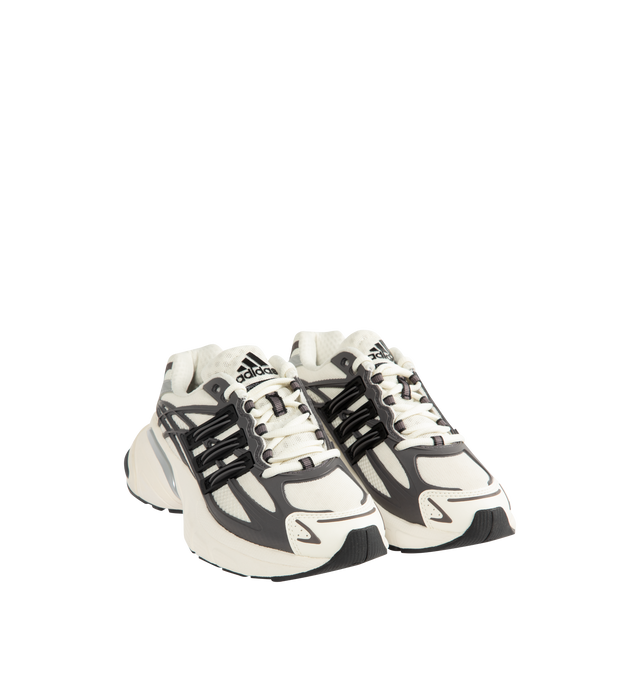 Image 2 of 5 - GREY - Adidas Mens Adistar XLG 2.0 Shoes are crafted from textile. Features a regular fit, lace-up closure, textile sockliner, ADIPRENE cushioning, RPU molded cage, rubber outsole, and reflective details. Upper: Textile; Sockliner: Textile; Outsole: Rubber. Made in Vietnam. 