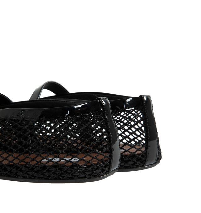 Image 3 of 4 - BLACK - ALAIA ballet flats in fishnet inspired by classical Japanese shoes.  90% Polyamide / 10% calfskin upper, 100% lambskin lining, 90% calf leather /10% rubber sole. Made in Italy.  