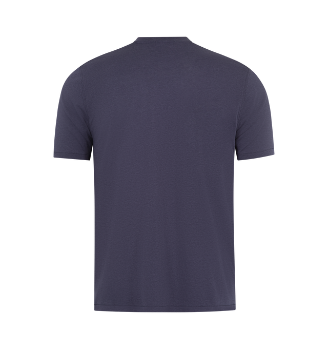 Image 2 of 2 - NAVY - TOM FORD Lyocell Cotton Crewneck T-shirt featuring rib-knit crewneck, logo embroidered at front hem and short sleeves. 67% lyocell, 33% cotton. Made in Portugal. 
