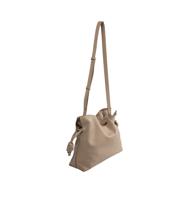 Image 2 of 3 - NEUTRAL - LOEWE Flamenco Clutch featuring shoulder, crossbody or hand carry, detachable and adjustable strap, discreet magnetic closure, suede lining and LOEWE embossed. 9.6 x 11.8 x 4.1 inches. Nappa Calf. Made in Spain. 