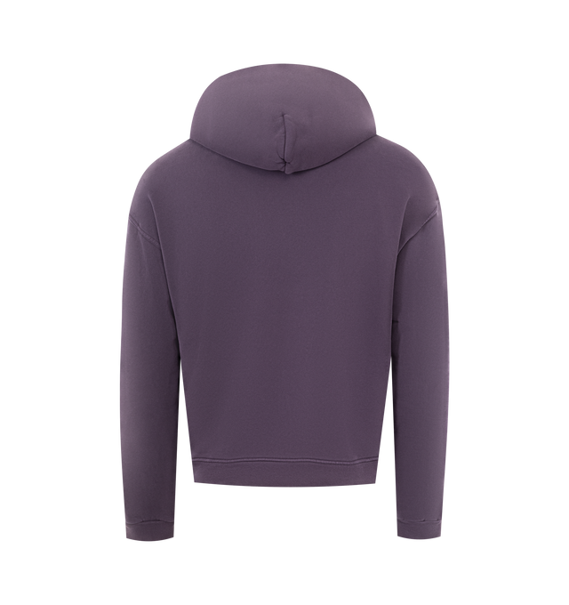 Image 2 of 2 - PURPLE - Seekings Script Logo Hoodie has an attached hood, printed graphic artwork, a kangaroo pocket, and ribbed trims. 100% cotton. Made in USA.  