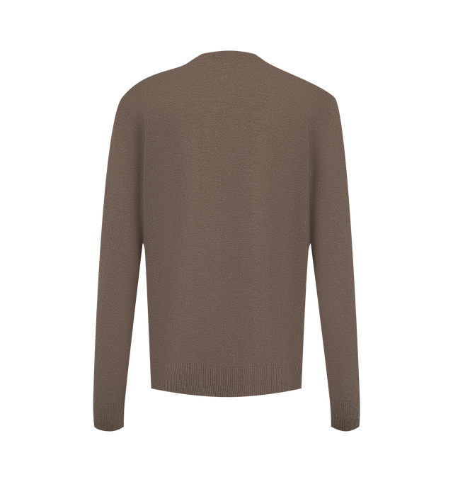 Image 2 of 2 - NEUTRAL - The Row Women's Phora Top is crafted from lightweight cashmere and features a classic V-neckline, long sleeves, and seamless construction for a clean, minimalist silhouette. This designer cashmere sweater combines exceptional Italian craftsmanship with a smooth, single-ply knit that offers lightweight warmth, natural stretch, and everyday comfort. Main Material: 100% Cashmere. Made in Italy. 