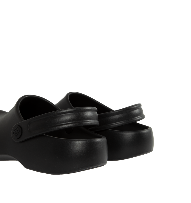 Image 3 of 4 - BLACK - BALENCIAGA Sunday Molded Rubber Slides featuring rubber upper, slingback strap, logo details and rubber sole. 84% rubber, 16% ethylene-vinyl acetate (EVA). 