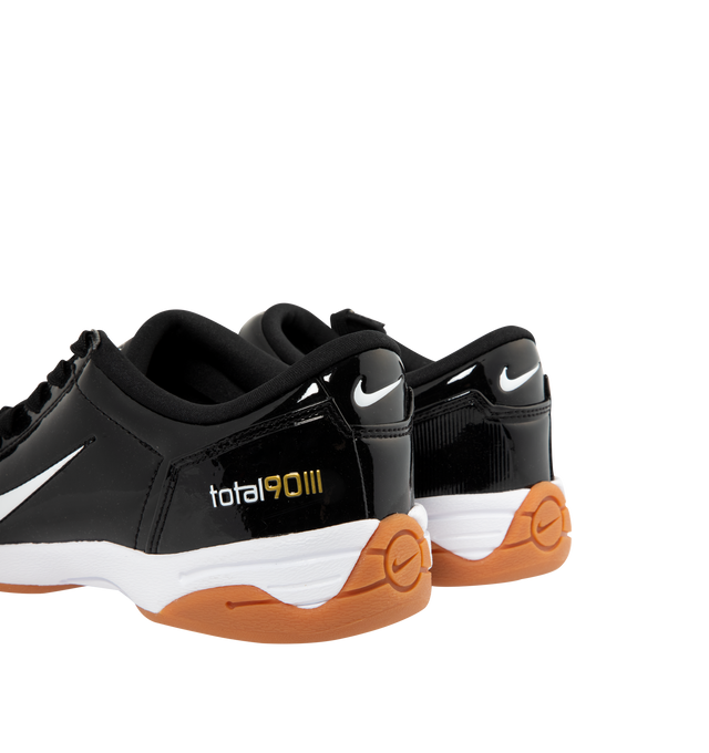 Image 3 of 5 - BLACK - NIKE Total 90 Sneaker featuring authentic soccer style, original quilted upper, asymmetrical lacing, synthetic leather upper with Total 90 logos on each side, rubber outsole and padded collar. 