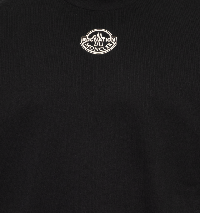 Image 3 of 3 - BLACK - MONCLER GENIUS MONCLER X ROC NATION BY JAY-Z SWEATSHIRT features a crew neck, knitted cuffs and a small label of both brands in the front center chest. Fits true to size. 100% cotton. 