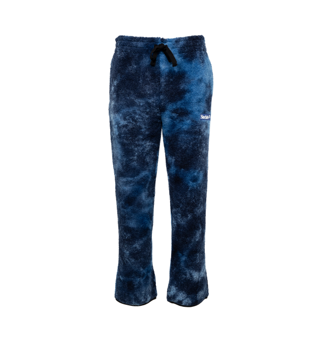 BLUE - SINCLAIR GLOBAL Tie Dye Cozy Sweatpants featuring a chic tie-dye design, relaxed fit and elastic waistband.