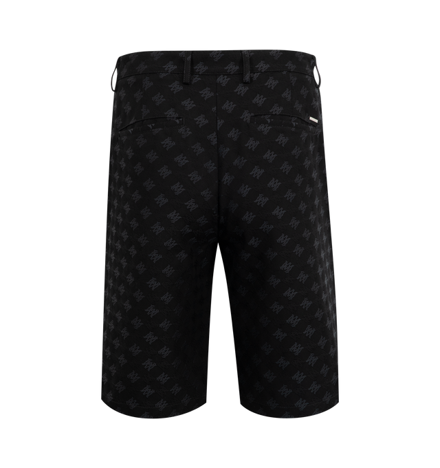 Image 2 of 3 - BLACK - Amiri MA Quad Jacquard Shorts have a button fly, belt loops, an all-over monogram print, side pockets, and 2 back pockets. Made in Italy.  