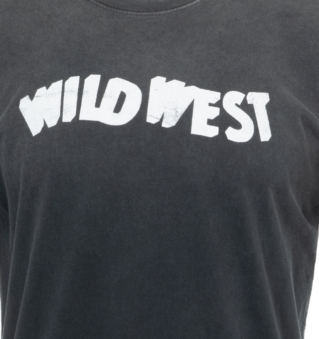 Image 3 of 4 - BLACK - ONE OF THESE DAYS WILD WEST TEE featuring front and back screenprint graphics and lightweight jersey fabric with ribbed neckline. 100% cotton. 