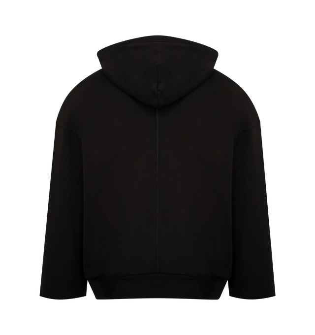 Image 2 of 2 - BLACK - THE ROW Stanley Sweatshirt featuring boxy hooded sweatshirt in soft cotton terry with drawstring tie and ribbed hem. 100% cotton. Made in Italy. 