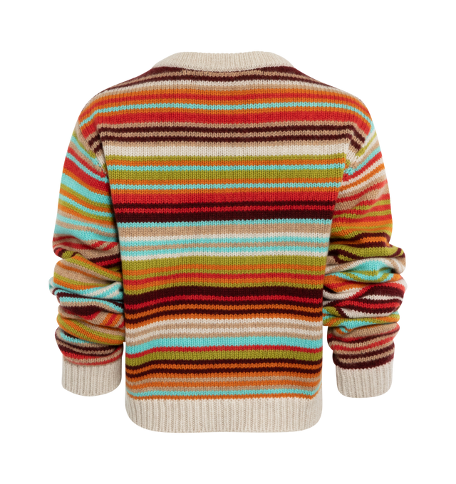 Image 2 of 2 - MULTI - THE ELDER STATESMAN Vista Stripe Sweater featuring crew neck, long sleeves, straight hem and stripe pattern. 100% cashmere. Made in USA. 