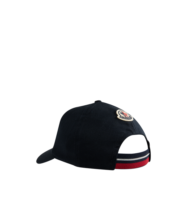 Image 2 of 2 - BLUE - Moncler Mens Cotton Gabardine Baseball Cap is crafted from cotton gabardine. Features a structured silhouette, cotton canvas lining, adjustable back closure, and monogram patch. Base Fabric: 100% Cotton; Lining: 100% Cotton. Made in China. 