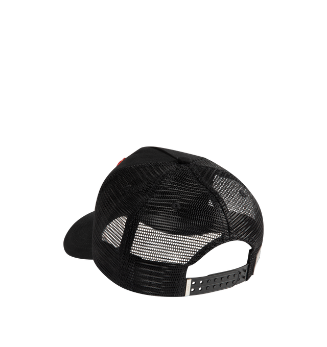 Image 2 of 3 - BLACK - AMIRI South Cali Trucker Hat featuring embroidered logo at the front and adjustable back. Cotton. Polyester. Made in USA. 