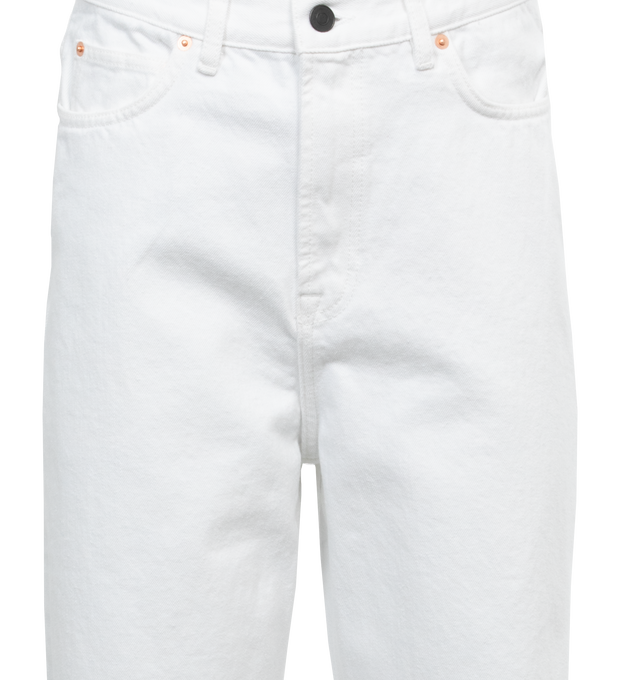 WHITE - WARDROBE.NYC Low Rise Jean featuring zip fly with button closure, 5-pocket styling and loose fit. 100% cotton. Made in Turkey.
