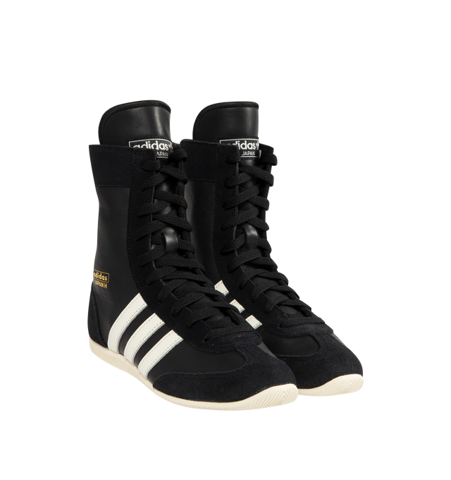 Image 2 of 4 - BLACK - ADIDAS Japan H Sneaker featuring premium leather upper contrasts with the 3-Stripes, textured EVA midsole, iconic T-toe design, regular fit, lace closure, leather upper, textile lining and rubber outsole. 