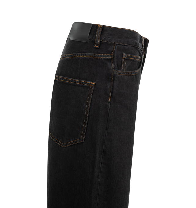 Image 3 of 3 - BLACK - WARDROBE.NYC Low Rise Jean featuring zip fly with button closure, 5-pocket styling and loose fit. 100% cotton. Made in Turkey. 