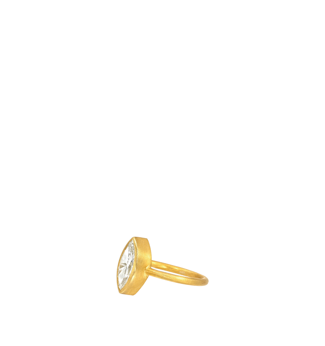 Image 2 of 4 - GOLD - Darius Jewels One-of-a-Kind Marquise Gem Fairy Band featuring a 1.29 ct antique marquise diamond set in 18K Fairmined yellow gold. For personal consultation and detailed information about jewelry, please contact our dedicated stylist team at personalshopping@hirshleifers.com.This item may be restricted for online purchase to international clients. For assistance purchasing this item please contact our dedicated stylist team at personalshopping@hirshleifers.com. 