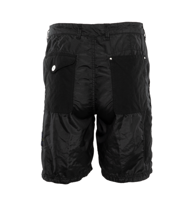 Image 2 of 4 - BLACK - STONE ISLAND Bermuda Comfort Shorts featuring zipper fly, button fastening, two front pockets and two back pocket. 