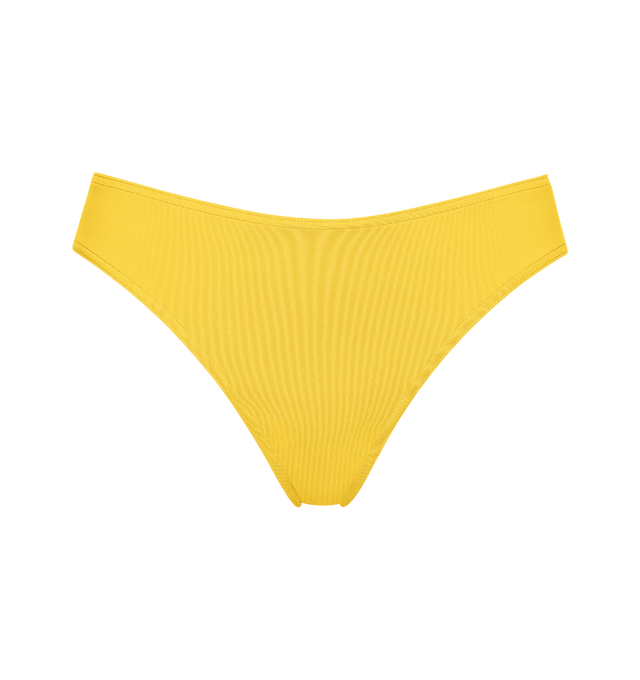 Image 1 of 6 - YELLOW - ERES Coulisses High-Waisted Bikini Briefs is a high-waisted bikini brief, indented in the front and back. 84% Polyamid, 16% Spandex. Made in France. 