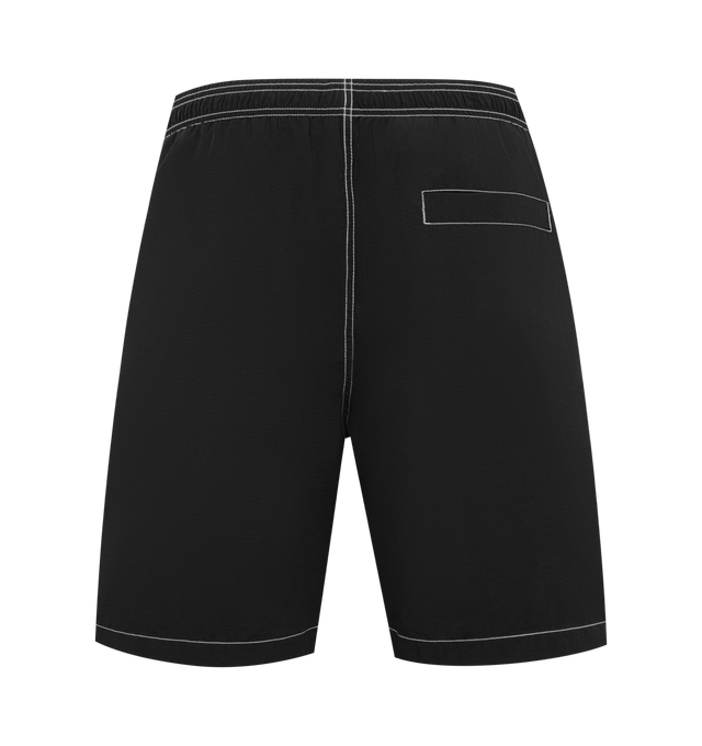 Image 2 of 3 - BLACK - HUMAN MADE Swim Shorts featuring elasticated waistband, 2 side pockets, contrast stitching and embroidered branding. 100% nylon. 