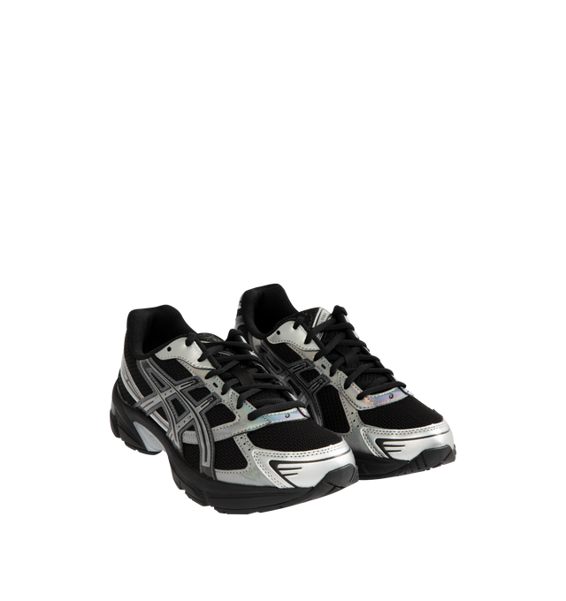 Image 2 of 5 - BLACK - ASICS GEL-1130 Sneaker featuring overlays and breathable mesh underlays, sockliner, GEL technology cushioning for shock absorption, TRUSSTIC support system and at least 20% of the upper's synthetic leather is made with recycled materials. 