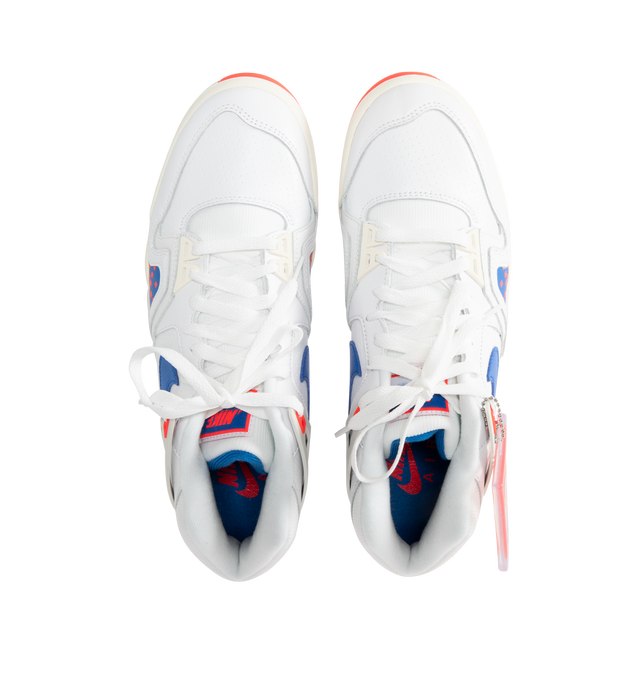 Image 5 of 5 - WHITE - NIKE Air Tech Challenge 2 Sneaker featuring lace up closure, real and synthetic leather upper, plush foam collar and visible Max Air unit. 
