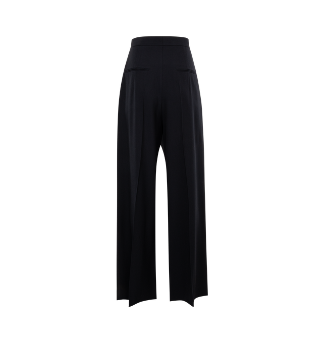 Image 2 of 3 - BLACK - THE ROW CRISSI PANT featuring wide leg, pressed front crease, side seam pockets and back besom pockets. 60% viscose, 40% virgin wool. Made in Italy. 