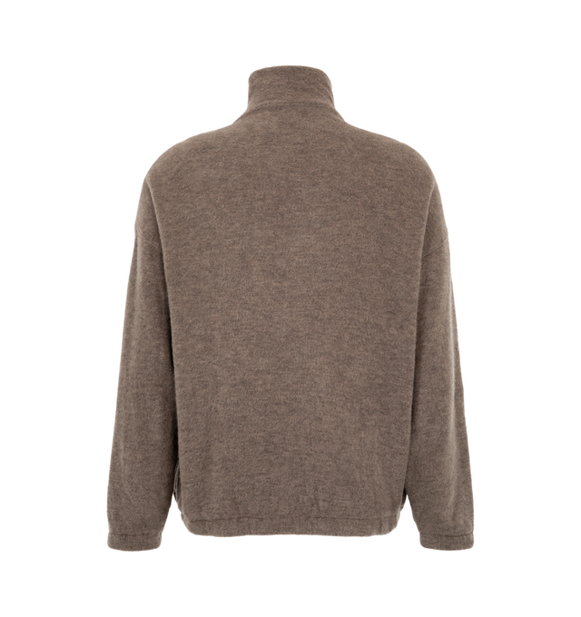 Image 2 of 2 - BROWN - Kaptain Sunshine Men's Silk Wool Fleece Pullover is crafted from a silk and wool fleece blend and features a soft, insulating construction with a relaxed silhouette. Designed for lightweight warmth and everyday versatility, this pullover combines the natural softness of wool with the subtle luster and smooth hand of silk. Main Material: Silk and Wool Fleece. Made in Japan. 