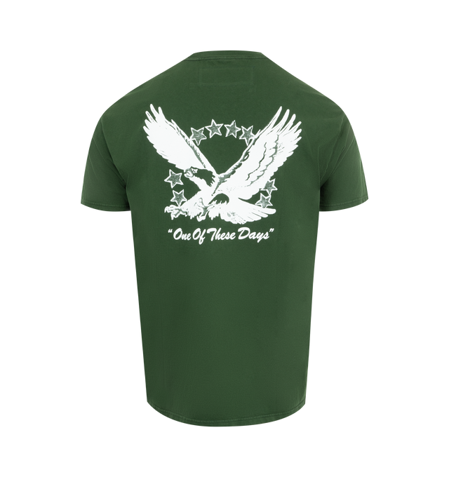 Image 2 of 2 - GREEN - One of These Days Screaming Eagle T-Shirt has a crew neck, a relaxed fit, and a graphic print and logo text at the front and back. 100% cotton.  