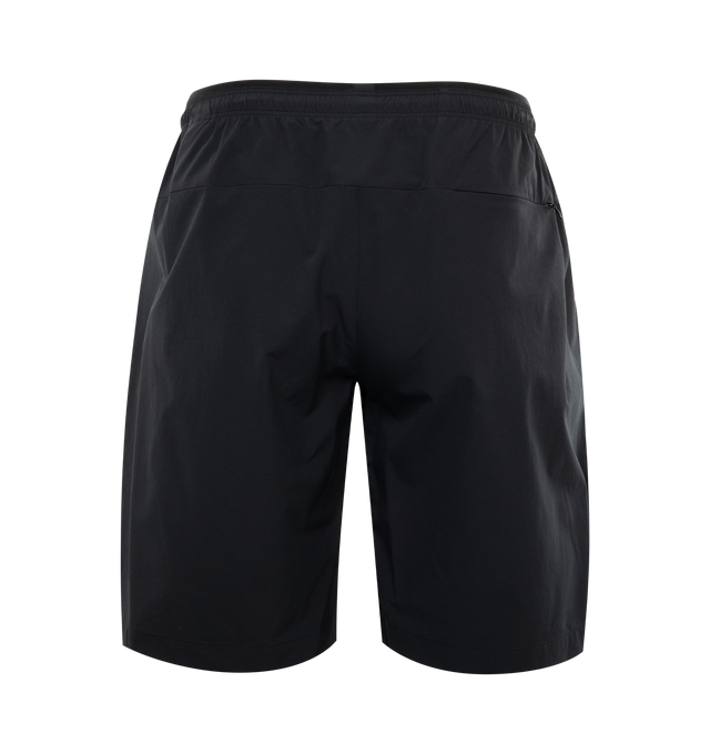 Image 2 of 3 - BLACK - MONCLER Ripstop Shorts featuring elastic waistband, zipped back pocket, metal eyelets and logo patch. 85% polyamide/nylon, 15% elastane/spandex. 