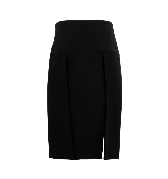 Image 2 of 2 - BLACK - KHAITE Kidd Skirt featuring a clean-lined skirt designed for a low-slung fit, theyoked top transitions to panels that create an undulating effect and a concealed side zipper. 68% cotton, 32% viscose. 