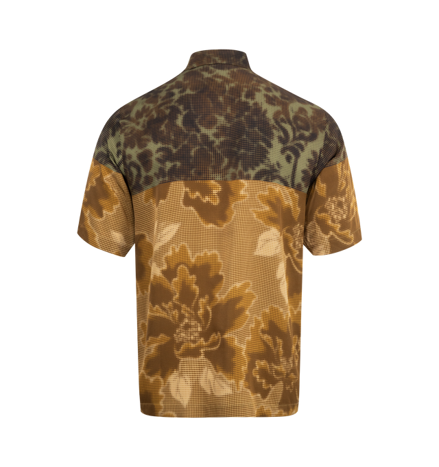 Image 2 of 2 - BROWN - DRIES VAN NOTEN Printed Shirt featuring short sleeves, patterned print, button closure and asymmetrical hem. 100% viscose. 