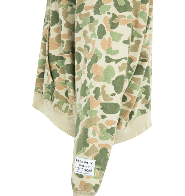 Image 3 of 3 - GREEN - GALLERY DEPT 90's Full Zip Sweatshirt featuring hooded neckline, zip closure, logo print on front, front pockets, long sleeves and ribbed cuffs and hem. Cotton. Made in USA. 